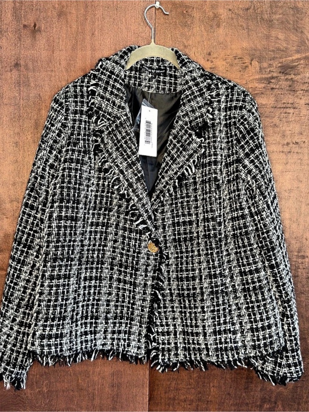 Women's Black & White Tweed Blazer NWT
